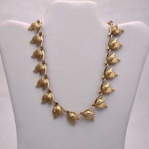 Vintage Monet Tulip Motif Necklace